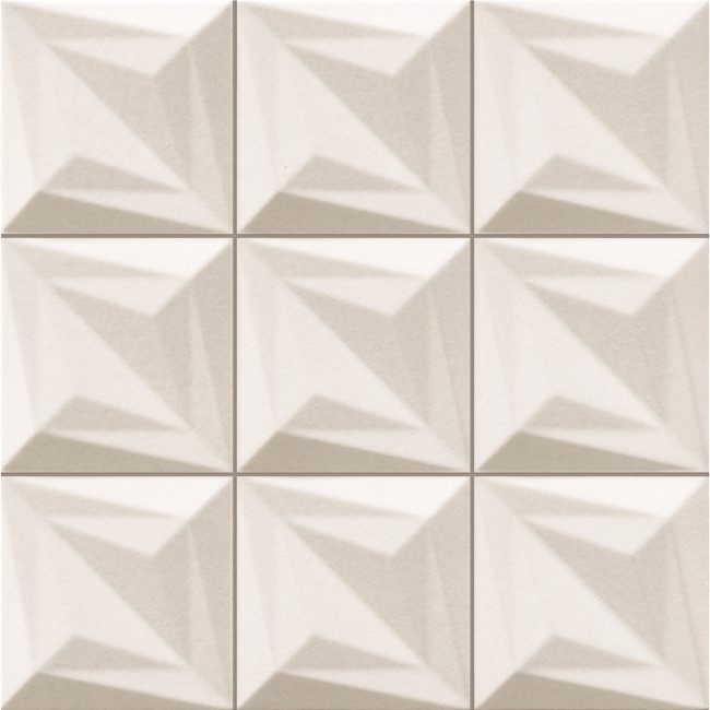 White 3D Effect Wall Tile 33 x 33cm - Aster
