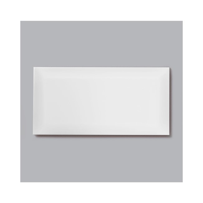 White Bevelled White Wall Tile 100 x 200mm - Metro