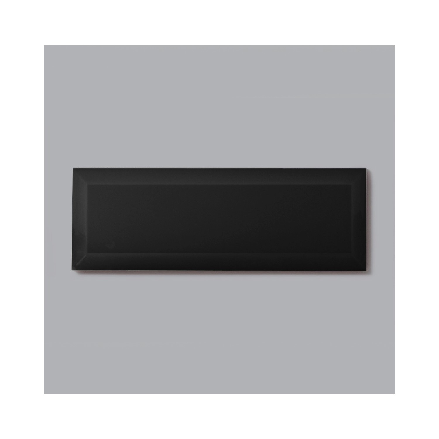 Black Bevelled Wall Tile 10 x 30cm - Metro