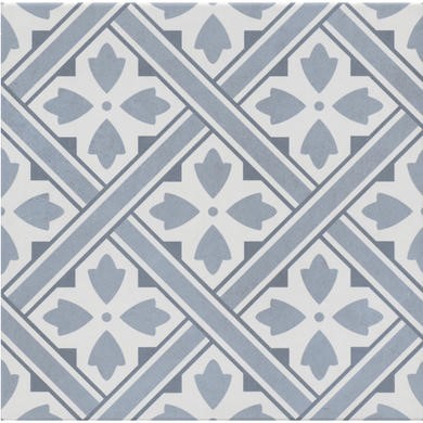 Blue Patterned Floor Tile 33 x 33cm - Belgravia