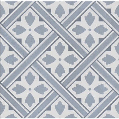 Blue Patterned Floor Tile 33 x 33cm - Belgravia