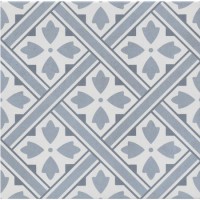 Blue Patterned Floor Tile 330 x 330mm - Belgravia