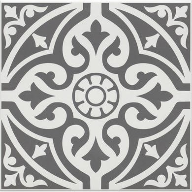 Black Patterned Floor Tile 33 x 33cm - Mayfair