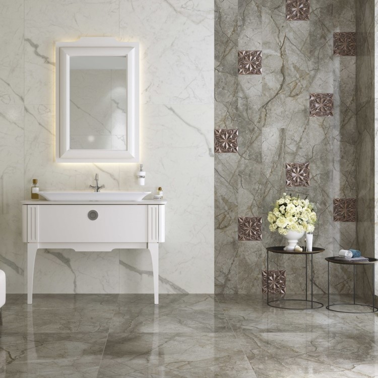 80cm x 80cm Ampla Dark Stone Polished Floor/Wall Tile