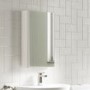 GRADE A2 - 400mm Wall Hung Mirrored Bathroom Cabinet White Gloss - Ashford