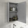 Grey Mirrored Bathroom Cabinet 400 x 650mm - Ashford