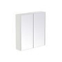 White 2 Door Mirrored Bathroom Cabinet 600 x 650mm - Ashford