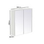 White 2 Door Mirrored Bathroom Cabinet 600 x 650mm - Ashford