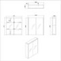 White 2 Door Mirrored Bathroom Cabinet 600 x 650mm - Ashford