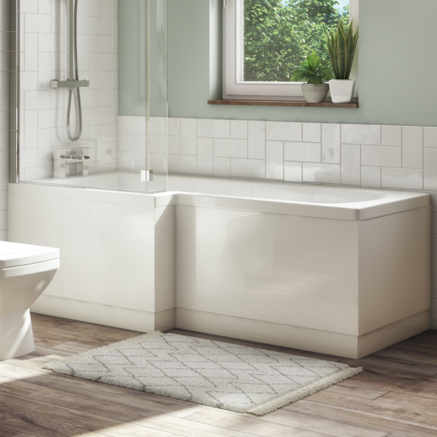 Ashford L Shape Bath Front Panel - White Gloss