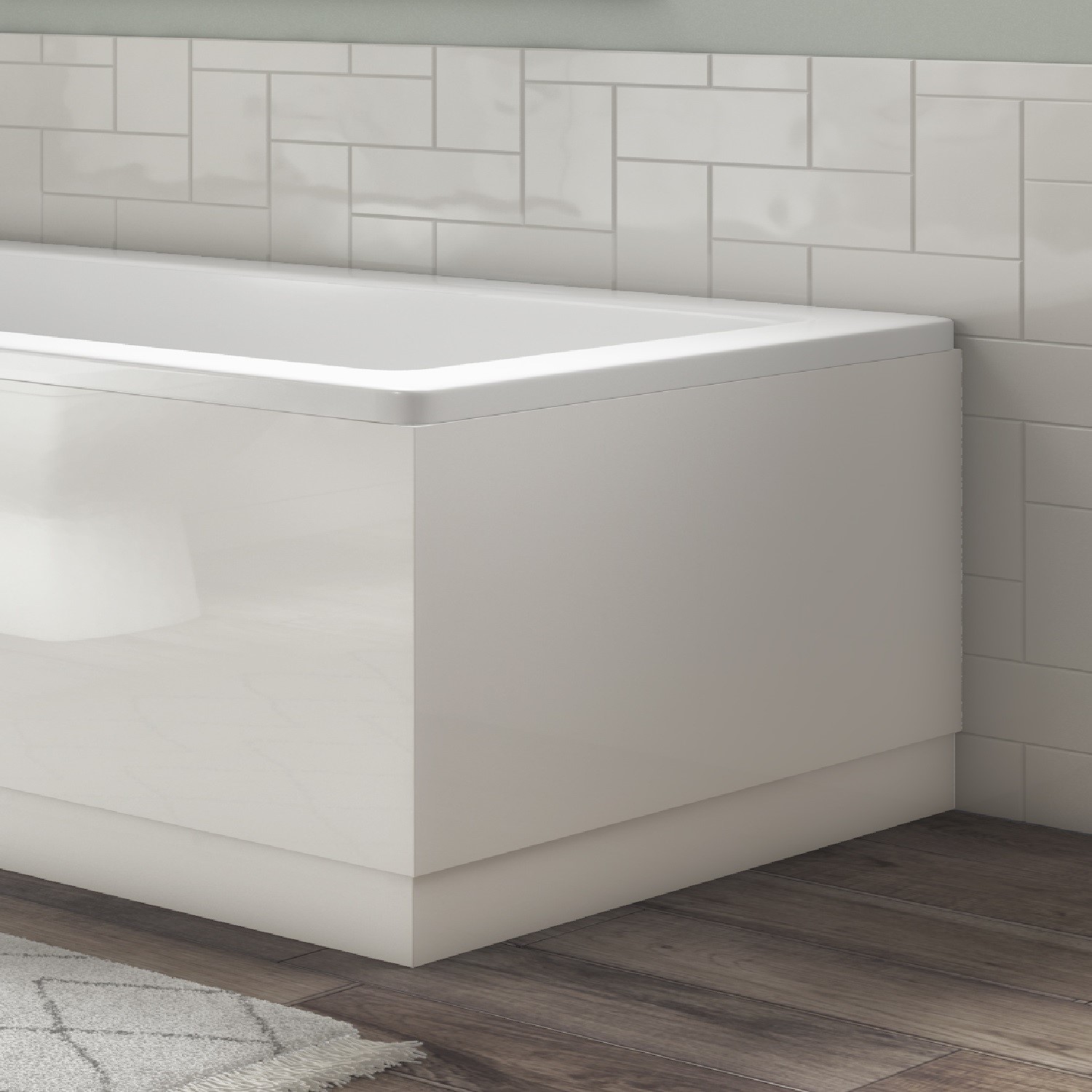 Ashford L Shape Bath End Panel - White Gloss