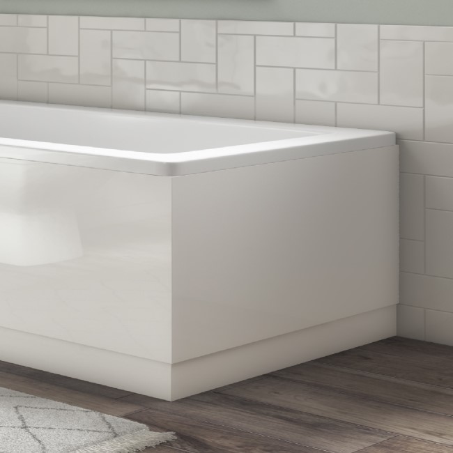 Ashford Wooden L Shape Bath End Panel - White Gloss