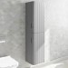 Double Door Grey Wall Mounted Tall Bathroom Cabinet 350 x 1400mm - Empire