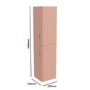 Pink Wall Mounted Tall Bathroom Cabinet 350mm - Empire