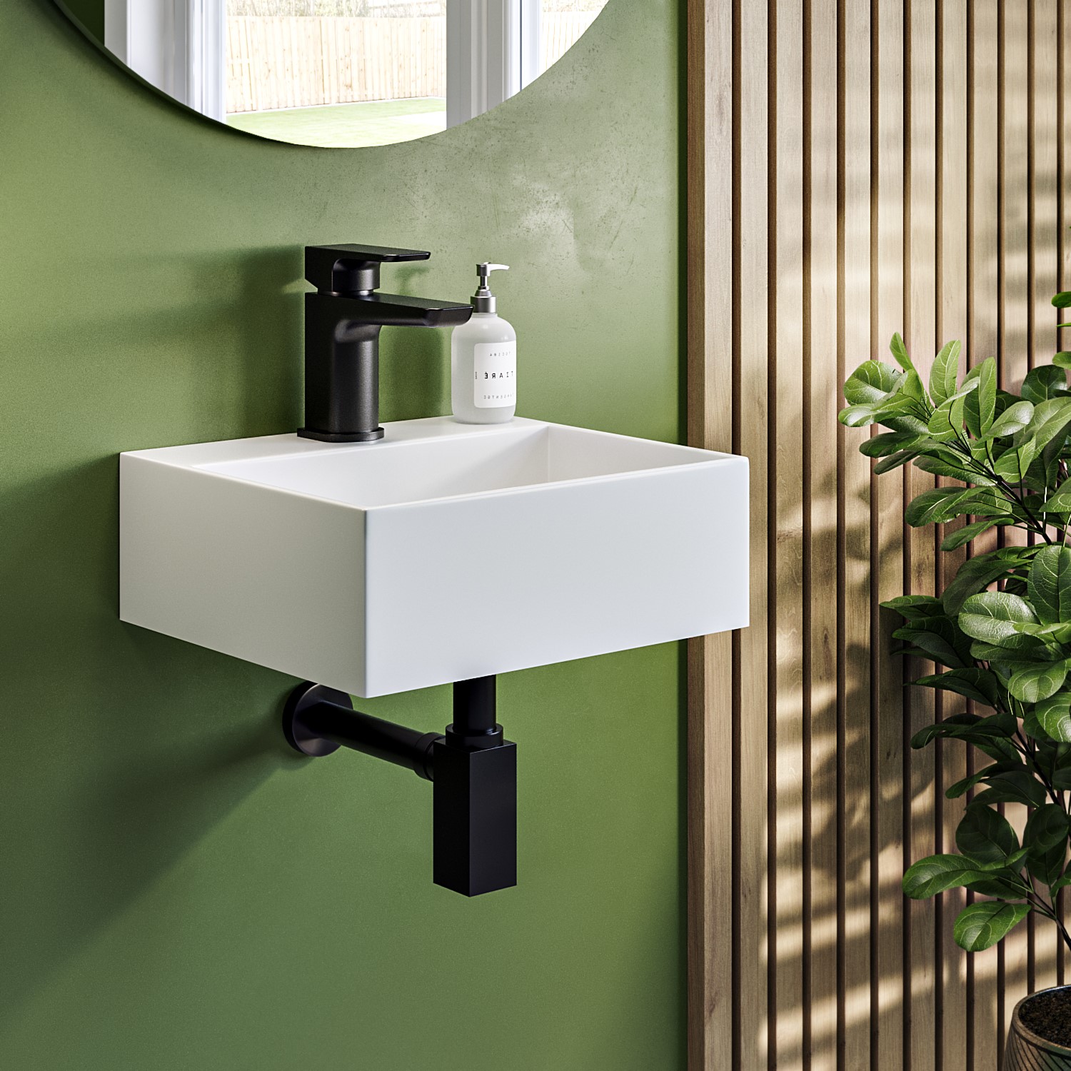 Matt Wall Hung Cloakroom Basin 330mm - Houston