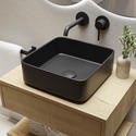 Black Square Countertop Basin 360mm - Augusta