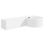 GRADE A1 - Gloss White Round 550mm Wall Hung Basin with Shelf - Alcor