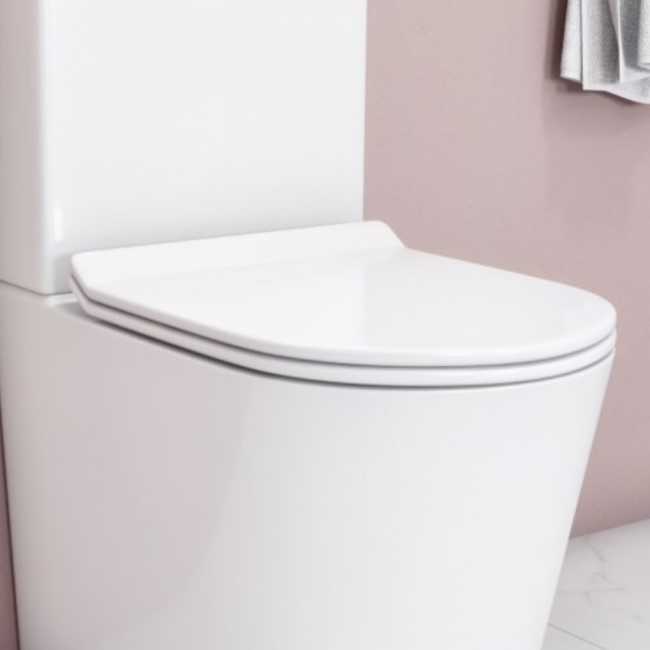White Round Slim Soft Close Toilet Seat with Quick Release - Newport