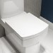 White Square Soft Close Toilet Seat with Quick Release- Ashford