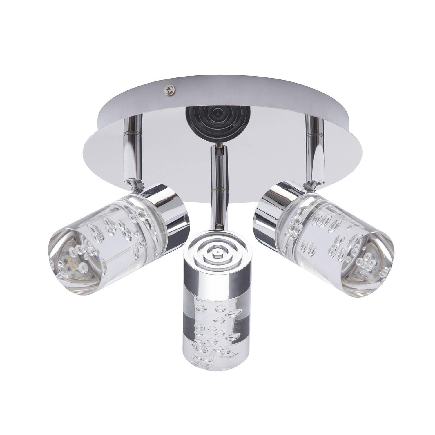 Chrome 3 Light LED Spotlight Plate