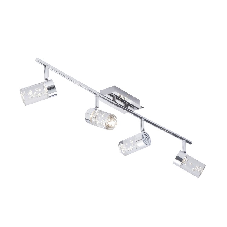 Chrome Bathroom 4 LED Spotlight Bar