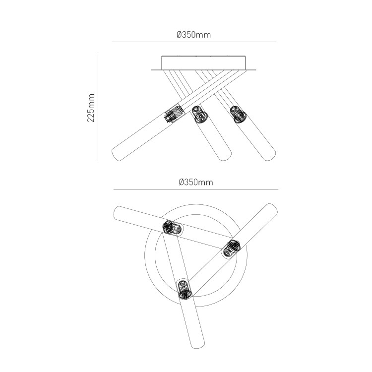 Chrome 3 Light Ceiling Light