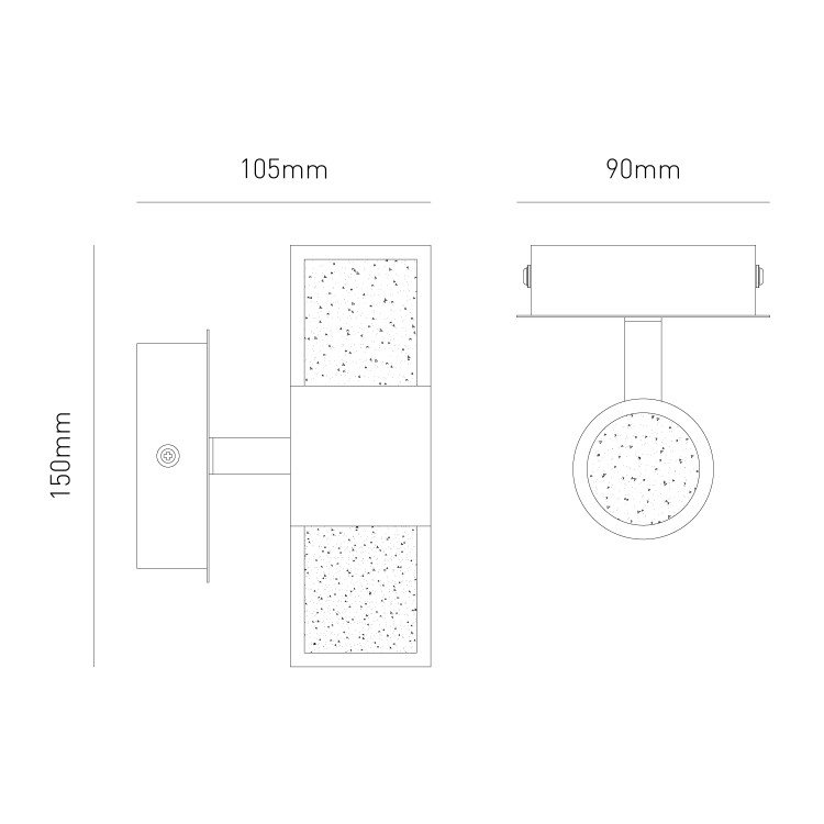 Chrome Tube Bathroom Wall Light - Oslo
