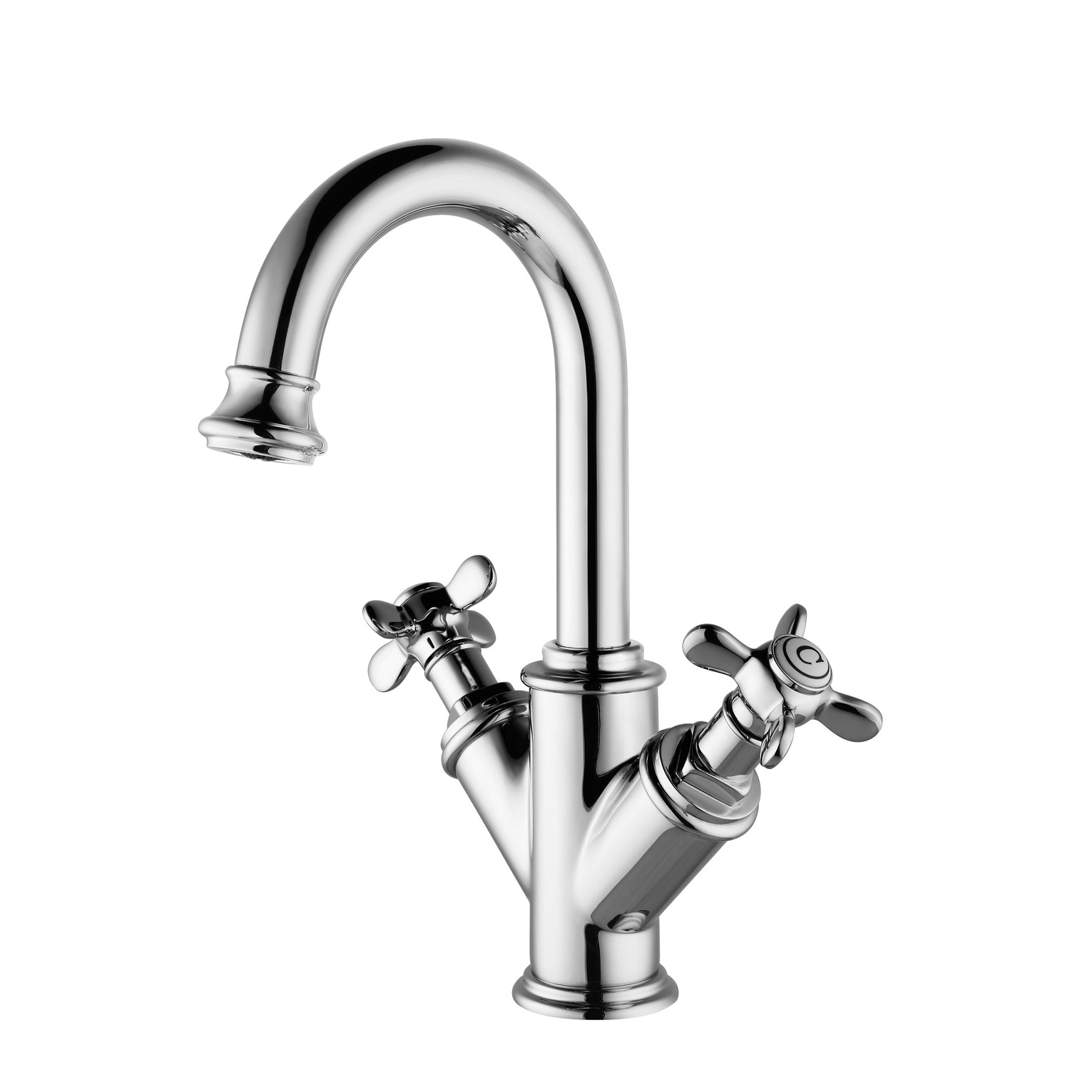 Chrome Double Lever Basin Mixer Tap - Camden