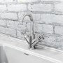 GRADE A2 - Chrome Double Lever Basin Mixer Tap - Camden