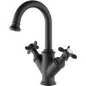 A1/BeBa_25965 ONLY OPENED - Camden Double-handle basin mixer - Matt Black