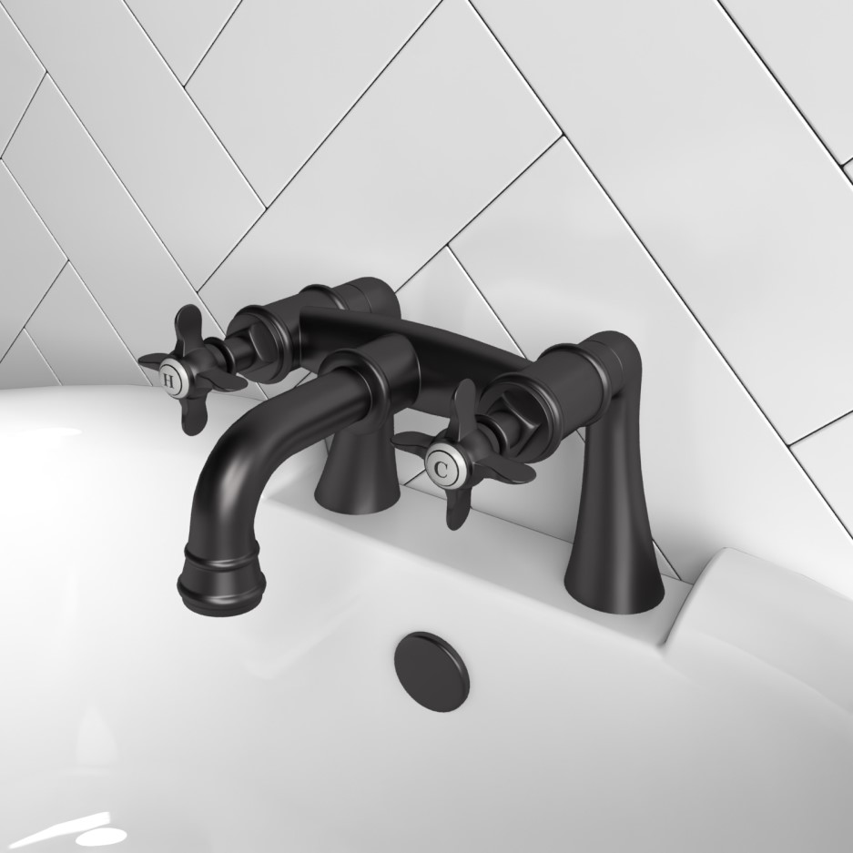 Matt Black Bath Filler Tap Camden BeBa_25966 Appliances Direct