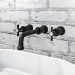 Wall Mounted Black Crosshead Basin Mixer Tap - Camden