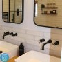 Black Freestanding Bath Shower Mixer and Wall Mounted Basin Tap Set - Camden