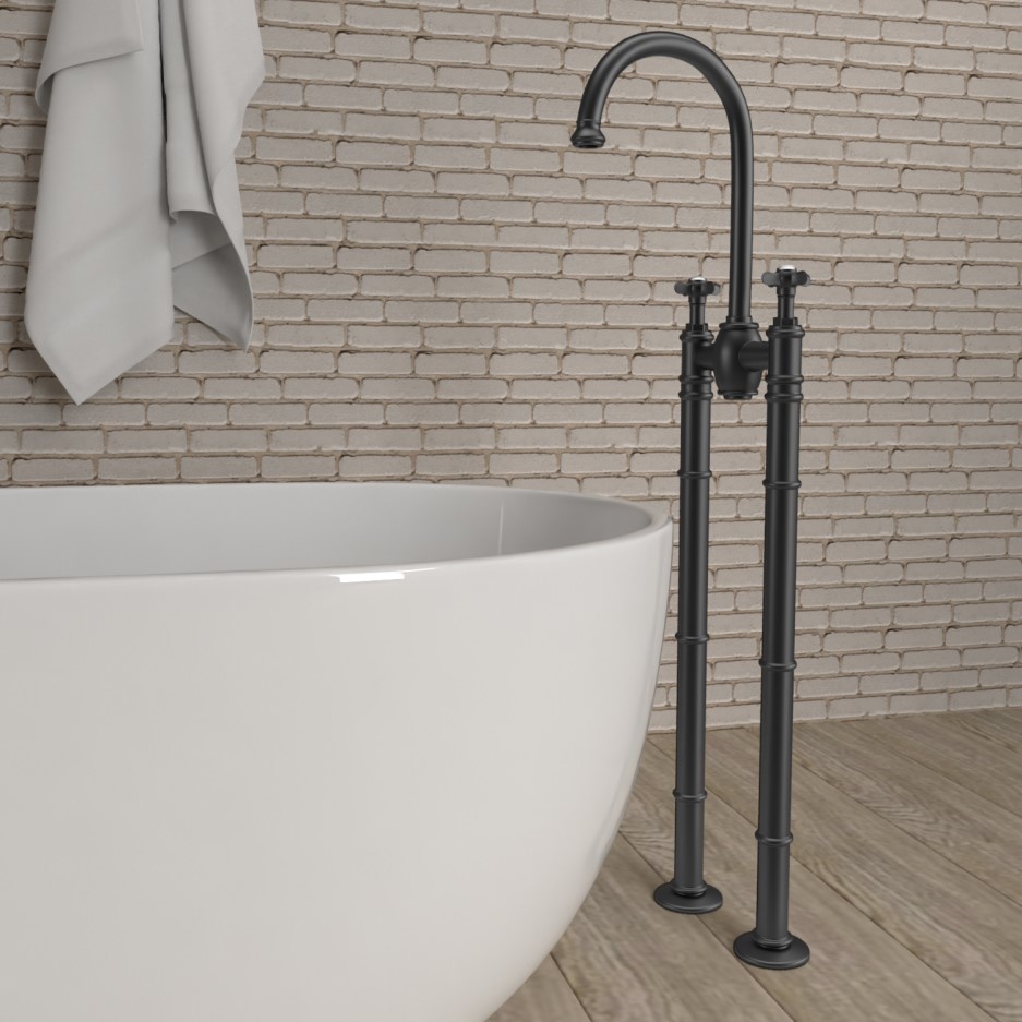 Matt Black Freestanding Bath Tap Camden BeBa_25969 Appliances Direct