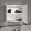 White 2 Door Mirrored Bathroom Cabinet 667 x 600mm - Harper