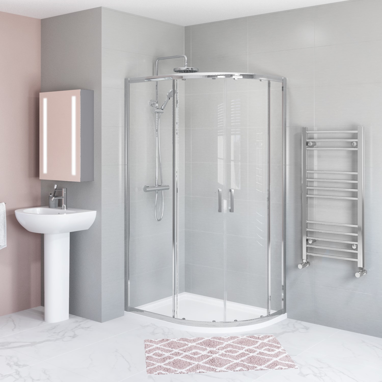 1000 x 900mm Offset Quadrant Shower Enclosure - Juno