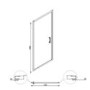 760mm Hinged Shower Door - Juno