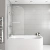 Bath Shower Screen with Towel Rail 1450mm - Saturn