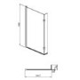 Pluto L Shape Chrome Bath Screen 1450mm