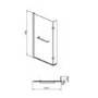 Pluto L Shape Chrome Bath Screen with Towel Rail 1450mm