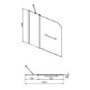 Black Framed Shower Bath Screen with Fixed Panel & Towel Rail 1450mm - Selene