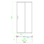1000mm Black Sliding Shower Door 8mm Glass - Pavo