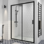 Black 8mm Glass Sliding Shower Door 1100mm - Pavo