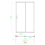 1200mm Black Sliding Shower Door 8mm Glass - Pavo