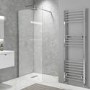 1100mm Chrome Shower Screen for Wet Room & Walk In Shower - Corvus