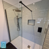 800mm Black Frameless Wet Room Shower Screen - Corvus
