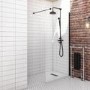 900mm Black Frameless Wet Room Shower Screen - Corvus