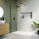 BeBa_26087 1000mm Black Frameless Walk In Shower Screen - Corvus