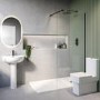 1100mm Black Shower Screen for Wet Room & Walk In Shower - Corvus