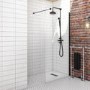 1100mm Black Shower Screen for Wet Room & Walk In Shower - Corvus